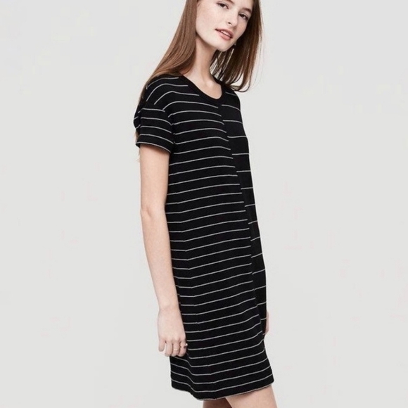 Lou & Grey Mixstripe Signaturesoft Tee Dress - Picture 1 of 7
